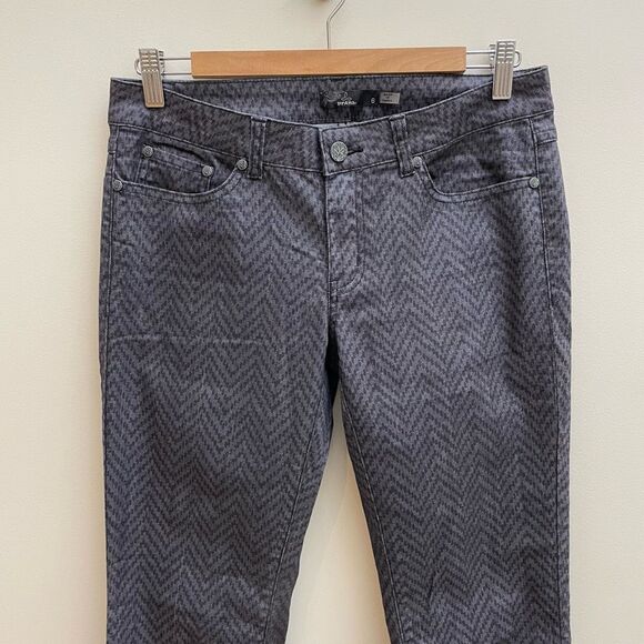 Prana Kara Skinny Jeans Womens Size 6 Gray Chevron Stretch Pockets Low Rise - Picture 2 of 13